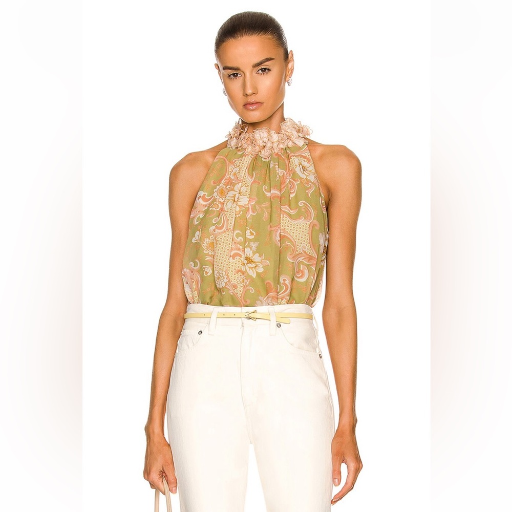 ZIMMERMANN
Postcard Sleeveless Blouse Color: Swirl Floral Sage